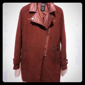 Dex Maroon three quarter length coat